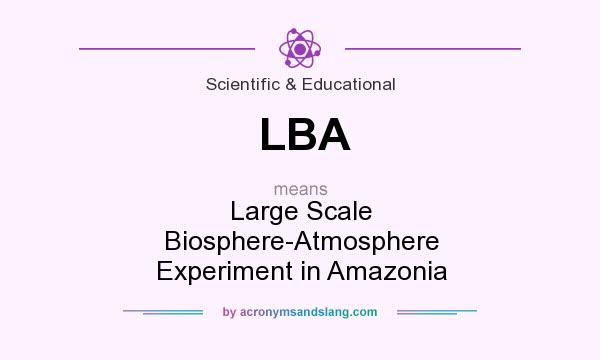 What does LBA mean? It stands for Large Scale Biosphere-Atmosphere Experiment in Amazonia