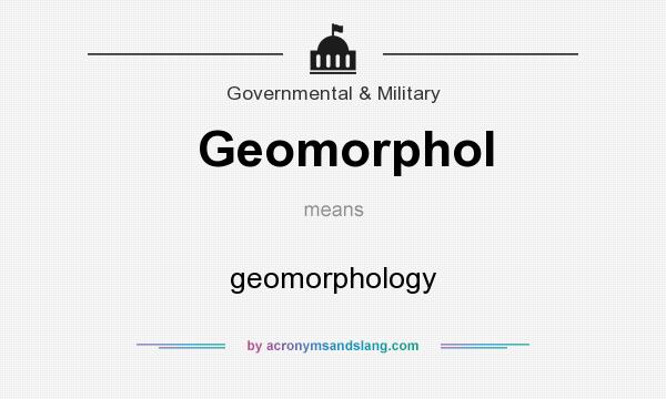 What does Geomorphol mean? It stands for geomorphology