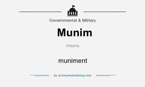 What does Munim mean? It stands for muniment