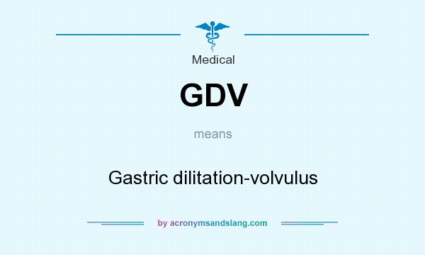 What does GDV mean? It stands for Gastric dilitation-volvulus
