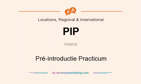 What does PIP mean? It stands for Pré-introductie Practicum