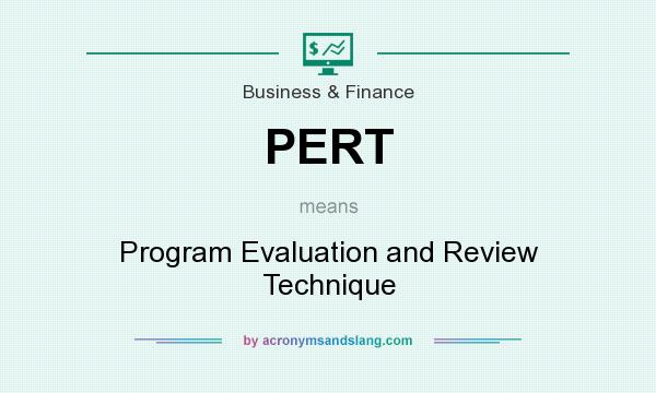 What does PERT mean? It stands for Program Evaluation and Review Technique