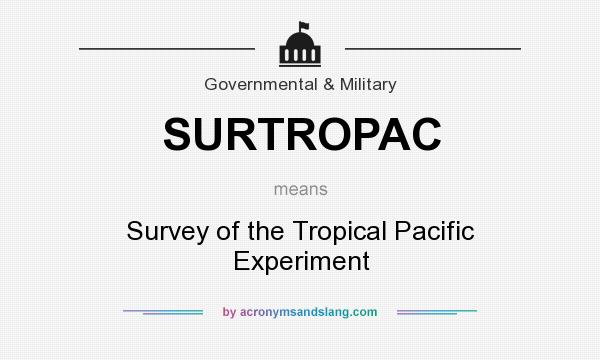 What does SURTROPAC mean? It stands for Survey of the Tropical Pacific Experiment