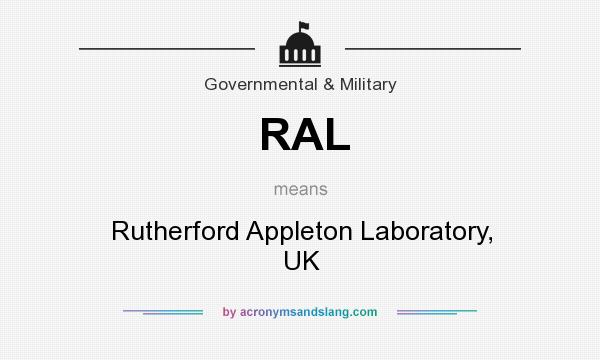 What does RAL mean? It stands for Rutherford Appleton Laboratory, UK