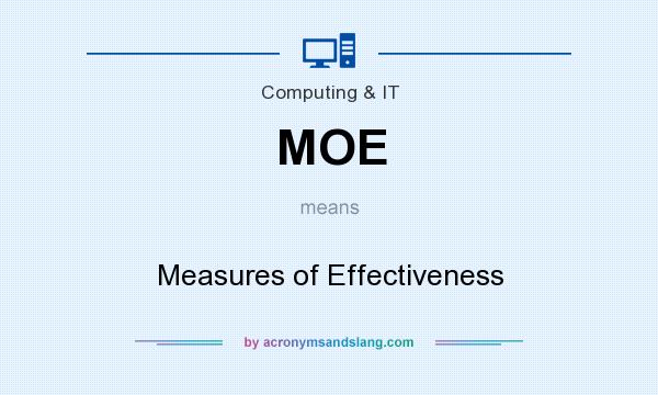 What does MOE mean? It stands for Measures of Effectiveness