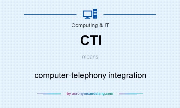 What does CTI mean? It stands for computer-telephony integration