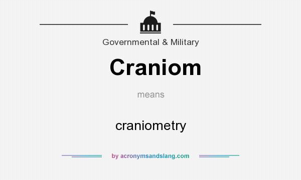 What does Craniom mean? It stands for craniometry