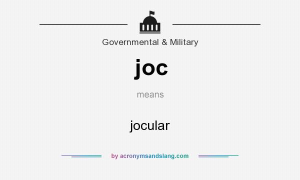 What does joc mean? It stands for jocular