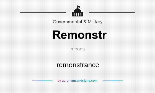 What does Remonstr mean? It stands for remonstrance