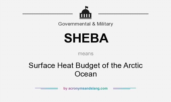 What does SHEBA mean? It stands for Surface Heat Budget of the Arctic Ocean