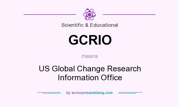 What does GCRIO mean? It stands for US Global Change Research Information Office