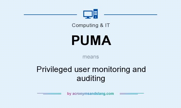 What does PUMA mean? It stands for Privileged user monitoring and auditing