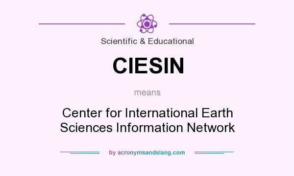 What does CIESIN mean? It stands for Center for International Earth Sciences Information Network