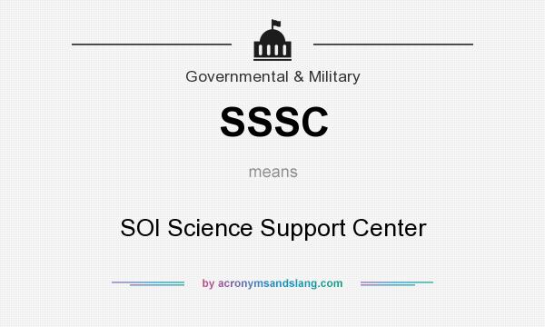 What does SSSC mean? It stands for SOI Science Support Center