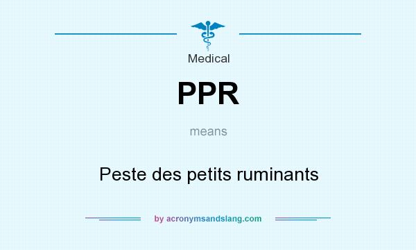 What does PPR mean? It stands for Peste des petits ruminants