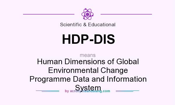 What does HDP-DIS mean? It stands for Human Dimensions of Global Environmental Change Programme Data and Information System