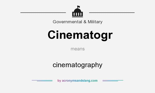 What does Cinematogr mean? It stands for cinematography