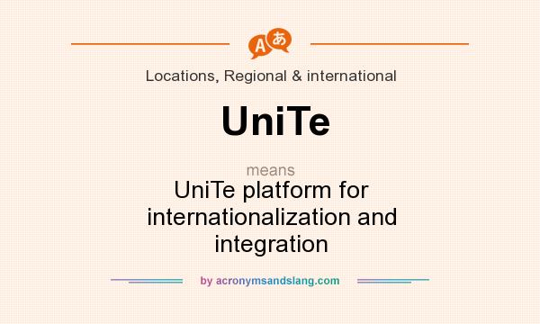 What does UniTe mean? It stands for UniTe platform for internationalization and integration