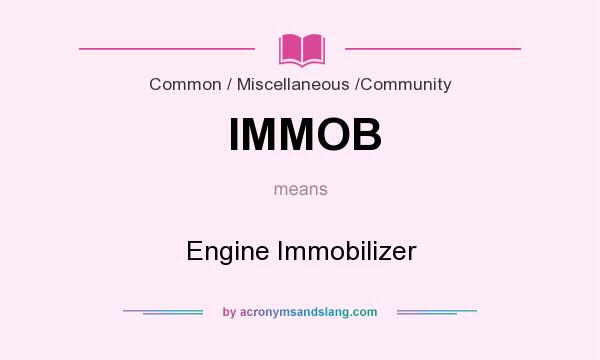 What does IMMOB mean? It stands for Engine Immobilizer