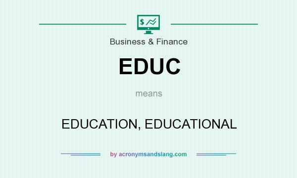 What does EDUC mean? It stands for EDUCATION, EDUCATIONAL