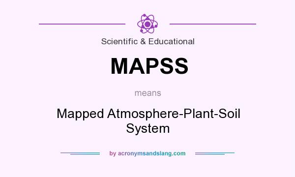 What does MAPSS mean? It stands for Mapped Atmosphere-Plant-Soil System 