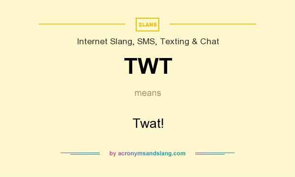 What does TWT mean? It stands for Twat!