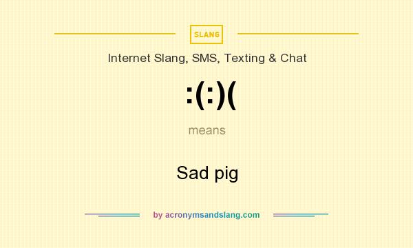 What does :(:)( mean? It stands for Sad pig