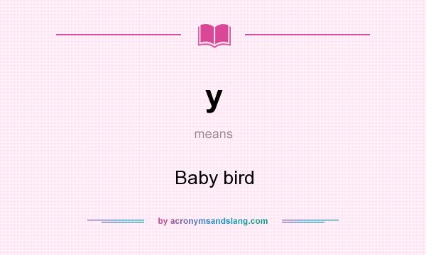 What does y mean? It stands for Baby bird