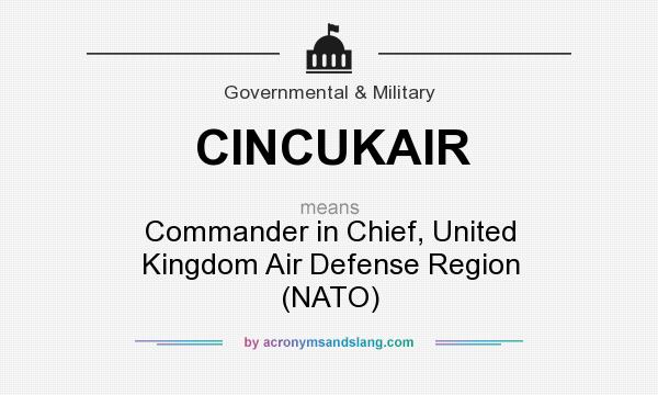 What does CINCUKAIR mean? It stands for Commander in Chief, United Kingdom Air Defense Region (NATO)
