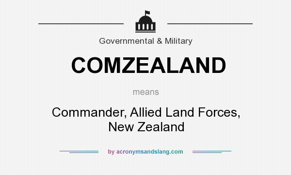 What does COMZEALAND mean? It stands for Commander, Allied Land Forces, New Zealand