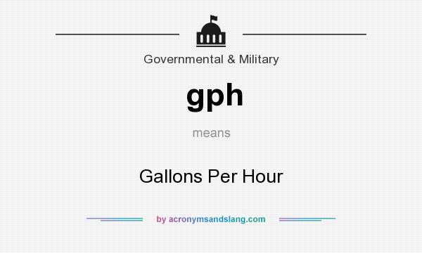What does gph mean? It stands for Gallons Per Hour
