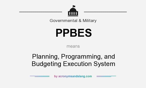 What does PPBES mean? It stands for Planning, Programming, and Budgeting Execution System