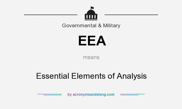 What does EEA mean? It stands for Essential Elements of Analysis