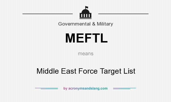What does MEFTL mean? It stands for Middle East Force Target List