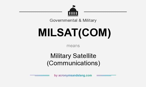 What does MILSAT(COM) mean? It stands for Military Satellite (Communications)