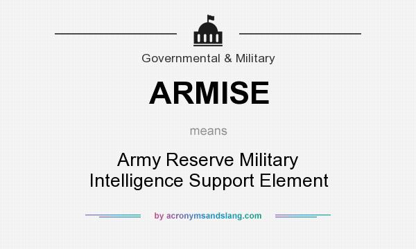 What does ARMISE mean? It stands for Army Reserve Military Intelligence Support Element