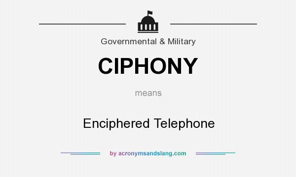 What does CIPHONY mean? It stands for Enciphered Telephone