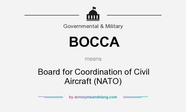 What does BOCCA mean? It stands for Board for Coordination of Civil Aircraft (NATO)