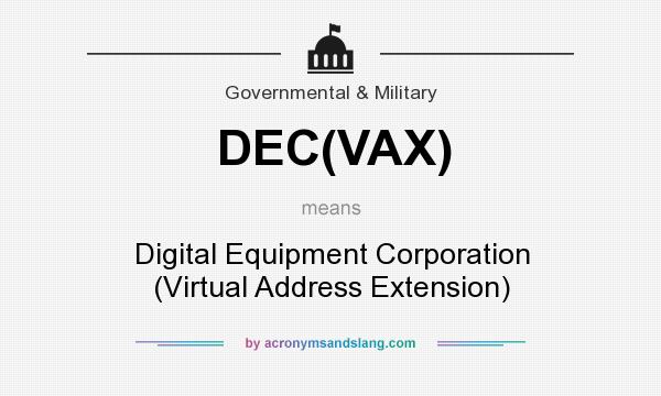 What does DEC(VAX) mean? It stands for Digital Equipment Corporation (Virtual Address Extension)