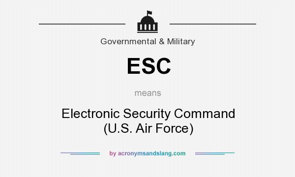 What does ESC mean? It stands for Electronic Security Command (U.S. Air Force)