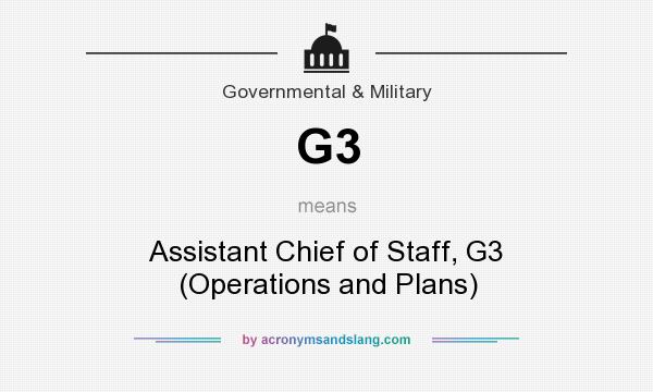 What does G3 mean? It stands for Assistant Chief of Staff, G3 (Operations and Plans)