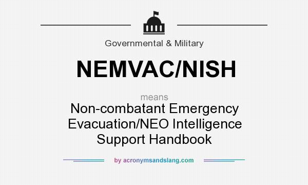 What does NEMVAC/NISH mean? It stands for Non-combatant Emergency Evacuation/NEO Intelligence Support Handbook