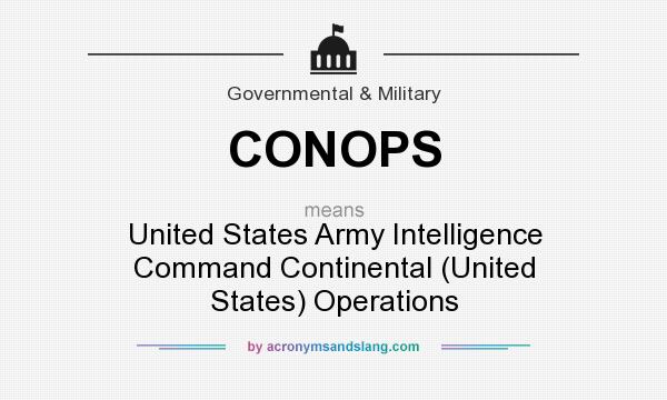 What does CONOPS mean? It stands for United States Army Intelligence Command Continental (United States) Operations