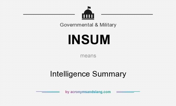 What does INSUM mean? It stands for Intelligence Summary