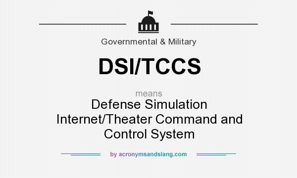What does DSI/TCCS mean? It stands for Defense Simulation Internet/Theater Command and Control System