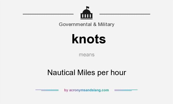 What does knots mean? It stands for Nautical Miles per hour