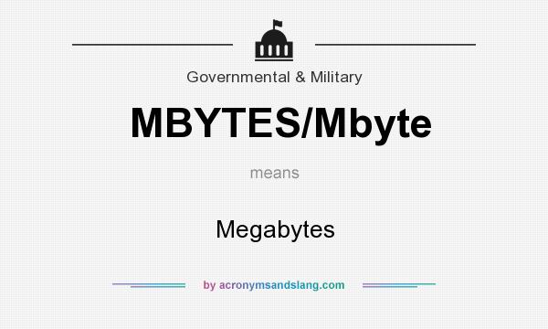 What does MBYTES/Mbyte mean? It stands for Megabytes