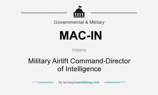 What does MAC-IN mean? It stands for Military Airlift Command-Director of Intelligence