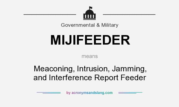 What does MIJIFEEDER mean? It stands for Meaconing, Intrusion, Jamming, and Interference Report Feeder