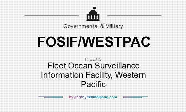 What does FOSIF/WESTPAC mean? It stands for Fleet Ocean Surveillance Information Facility, Western Pacific